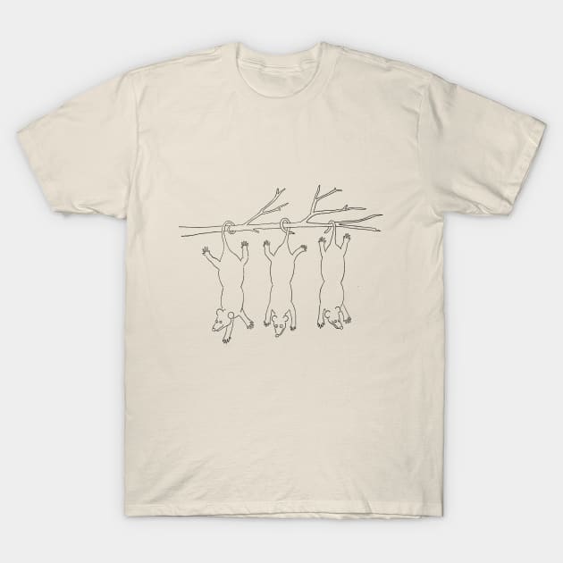 Three Possum Pals T-Shirt by TheMothFlock